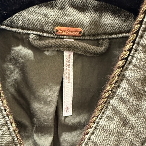 Free People - Military Style Green Jacket with Gold Embroidery - Picture 2 of 3